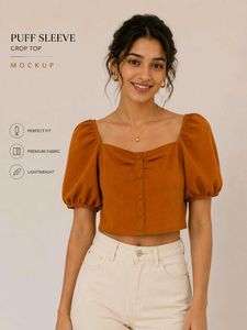 Chic Puff Sleeve Crop Top