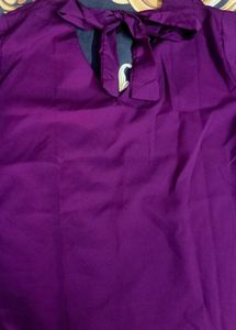purple Ruffle Sleeve Top