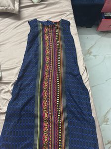 Vibrant Blue Printed Kurta