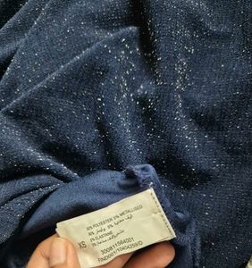Sparkly Navy Blue 3/4 Sleeve Top