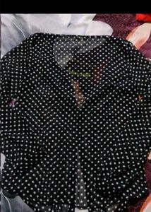 Chic Polka Dot Button-Up Blouse