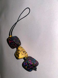 Funky Speckled Keychain Charm