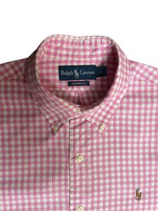 Pink Gingham Button-Down Shirt
