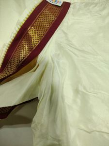 Littlestars Half White Dhoti And Shelya With Maroon And Green Boarder (Boy's)