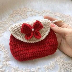 Handmade Crochet Red Clutch
