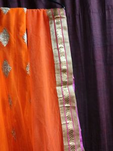 Orange Designer Lehenga Set – Unstitched | Heavy S