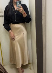 Elegant Satin Long Skirt