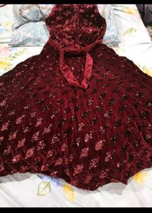 Girls Velvet Partywear Gown