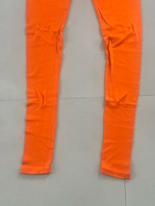 Bright Orange and green Ethnic Leggings