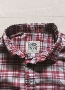 Men's Red Plaid Button-Up Shirt