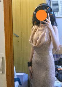 ZARA halter neck sequin maxi dress