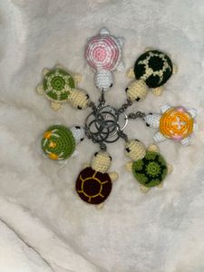 Crochet Handmade Amigurumi Turtles Keychain