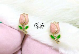 Pink Tulip Earrings