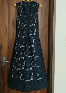 Elegant Black Lace Midi Dress