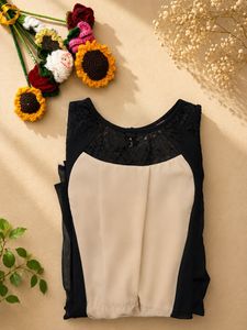 Elegant Lace Neckline Gown