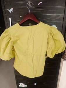 Stylish Yellow Puff Sleeve Top