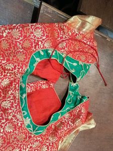 Red Brocade Blouse
