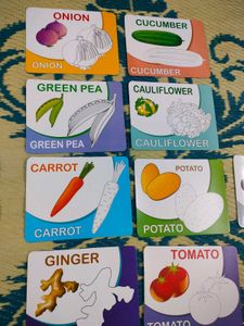 Draw , Learn And Colour Cards ( VEGETABLES)