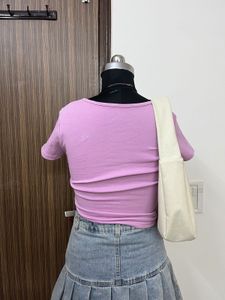 Cute Pink Ruched Crop Top
