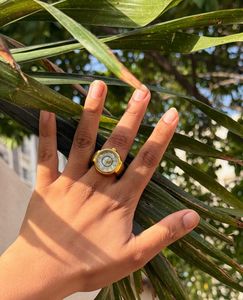 Unique Gold Tone Ring Watch