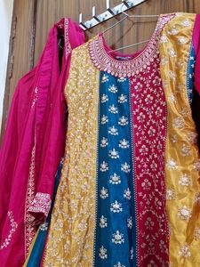 Vibrant Embellished Kurta Set with Dupatta