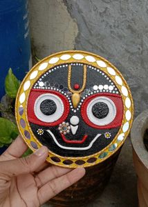 Divine Lord Jagannath Handmade Lippan Art (5.5 Inc