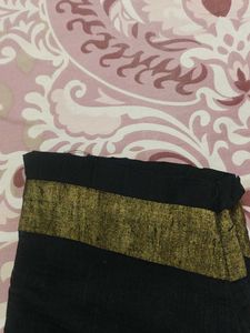 Elegant Black Blouse with Green piping