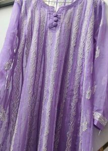 Lavender Embroidered Kurta