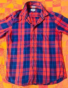 Pepe Jeans Men's Red & Blue Plaid Shirt
