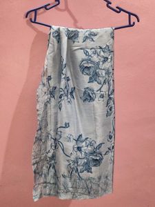 Beautiful Bluish grey Floral Saree