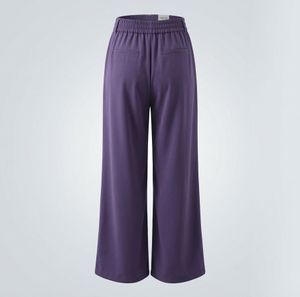 Purple Wide Leg Korean Pants with Chain Detail