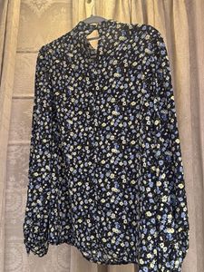 Floral Print High Neck Blouse