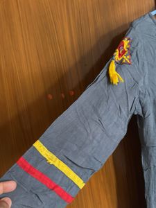 Stylish Embroidered Grey Kurta
