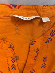 Max Cotton Kurti Orange Color