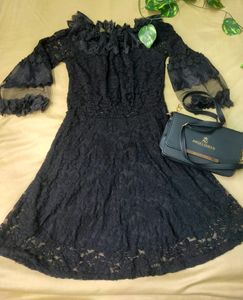 🖤Black Net Off Shoulder Dress