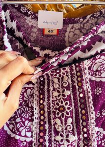 Elegant Purple Kurta Set with pants