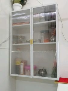 Modern Wall-Mounted Cabinet with Fluted Glass