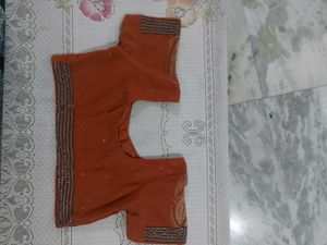 Rust Embroidered Blouse 38"