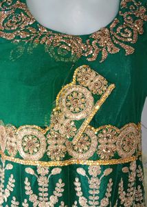 Elegant Green Embroidered Gown