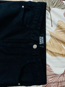 Black Distressed Flare Jeans