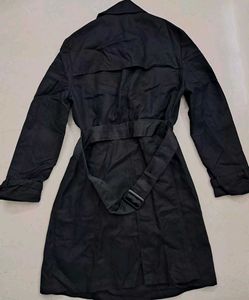 Classic Black Double-Breasted Trench Coat