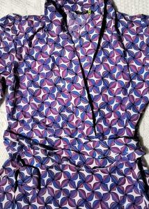 Stylish Geometric Print Wrap Dress