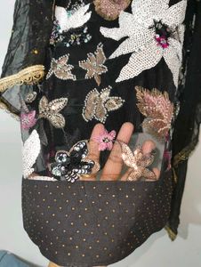 Embellished Black dress material
