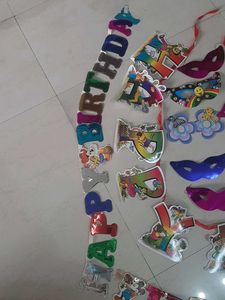 9 Party Masks &amp; 2 Birthday Banners