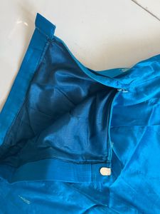 Turquoise blue Silk Skirt with Dupatta
