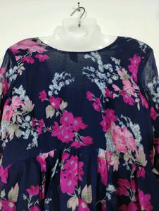 Navy Blue And Multicolor Tunic (Wo