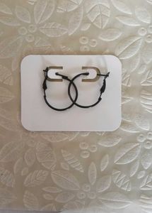 Black Hoop Earrings