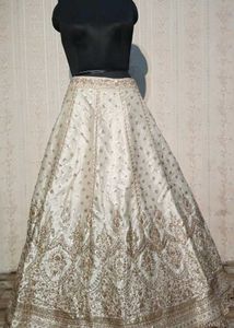 Elegant Cream & Gold Embroidered only Lehenga Skir