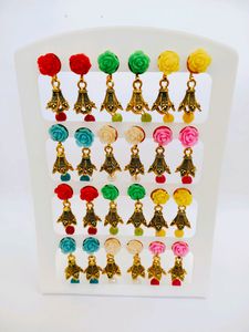 MULTICOLOUR ROSE DESIGN JHUMKI FOR GIRLS/WOMENS