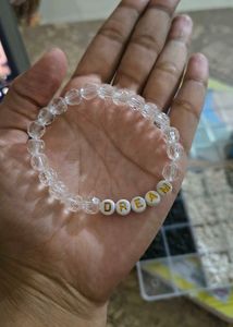 White &amp; silver Beaded Bracelet